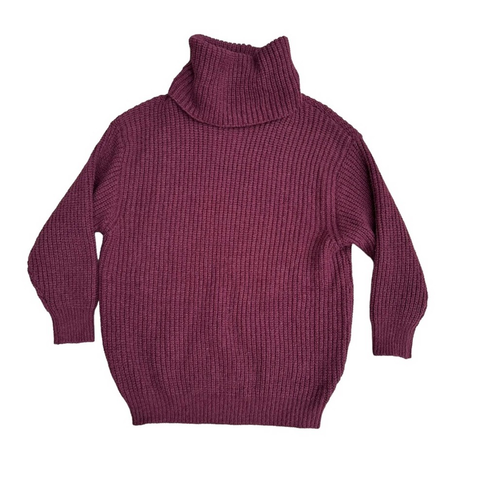 Lulus Turtleneck Sweater Womens Ribbed Long Sleeve Soft Stretch Red Large